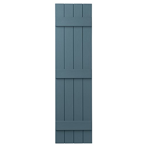 Ply Gem Shutters and Accents VIN4C1555 BLU 4 Board Closed Board & Batten Shutter, Coastal Blue