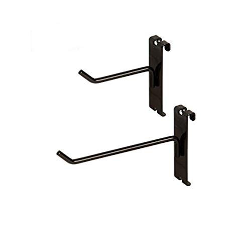 Only Garment Racks Commercial Grade Grid Panel Hooks – Heavy Duty Gridwall Hooks for Any Retail Display, Assortment Pack of 25 - 4' Gridwall Hooks + 25 - 6' Gridwall Hooks - (Black Finish)