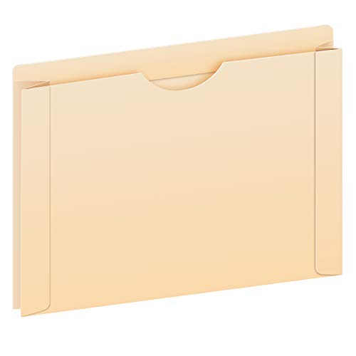 Pendaflex File Jackets, Letter Size, Manila, 2' Expansion, Reinforced Straight-Cut Tabs with Thumb Cut, 50 per Box (22200EE)