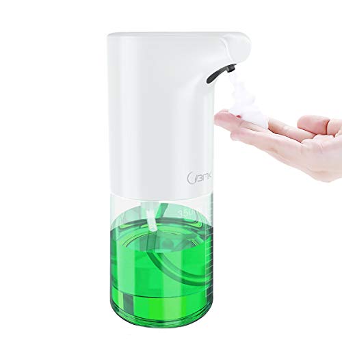 Automatic Soap Dispenser BMK Touchless Countertop Foam Soap Dispensers 1200mA Rechargeable 11.8 FL.OZ/350ML Soap Pump for Bathroom Kitchen