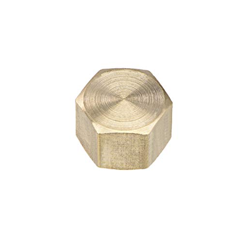 uxcell 1/4-Inch Brass Cap PT1/4 Female Pipe Fitting Hex Compression Stop Valve Connector