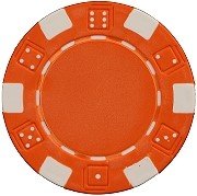 DA VINCI 50 Clay Composite Dice Striped 11.5 Gram Poker Chips, Orange