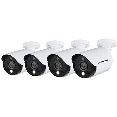 Night Owl Wired 5MP HD Indoor/Outdoor Add-on Cameras with Built-in Motion-Activated Spotlights, 100 ft. of Night Vision, 100° Wide Viewing Angle and L2 Color Boost Technology (4-Pack)