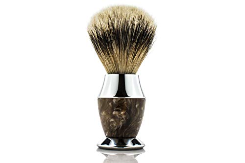 Maison Lambert 100% Silvertip Badger Bristle, Horn imitation Handle Shaving Brush - FREE US SHIPPING - Perfect gift for wet shavers for christmas, birthday or fathers day!