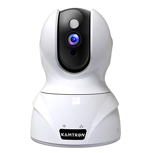 Security Camera 1536P Pet Camera - KAMTRON WiFi Wireless Home Camera Full HD 3MP IP Video Surveillance System with IR Night Vision, Motion Detection and Two-Way Audio - Cloud Storage, White