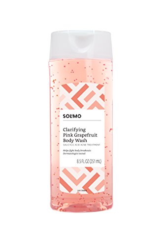Amazon Brand - Solimo Clarifying Pink Grapefruit Body Wash, 2% Salicylic Acid Acne Treatment, Dermatologist Tested, 8.5 fl oz (Pack of 1)