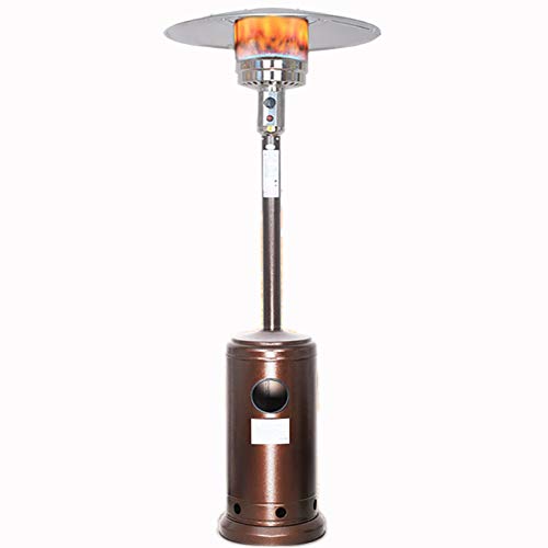 Y J Stainless Steel Patio Heater 46000 BTU American Standard Gas Interface Outdoor Heater Heater Patio Tall Standing Heater for Natural Gas & Propane,Golden (Natural Gas)