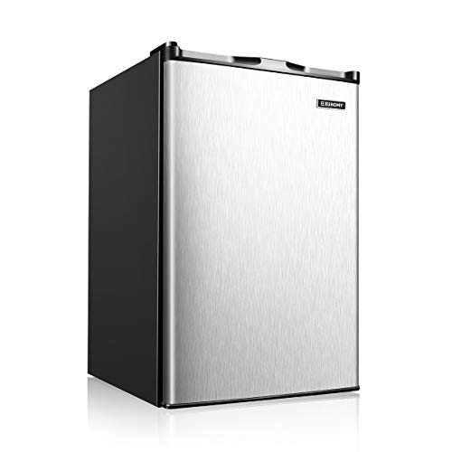 Euhomy Upright Freezer, 3.0 Cubic Feet,Compact Single Door Freezer with Reversible Stainless Steel Door，Mini Freezer for Home/Dorm/Apartment/Office(Sliver)