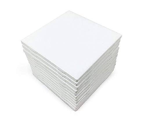 Set of 12 Glossy White Ceramic Tiles for Arts & Crafts