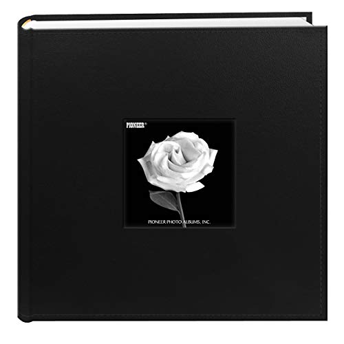 Pioneer Photo Albums 200 Pocket Sewn Leatherette Frame Cover Photo Album, 4 by 6-Inch, Black