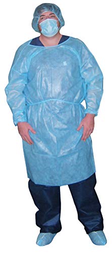 Dukal Isolation Gown, Non-Sterile, Blue (10 Bags of 5) (Pack of 50)