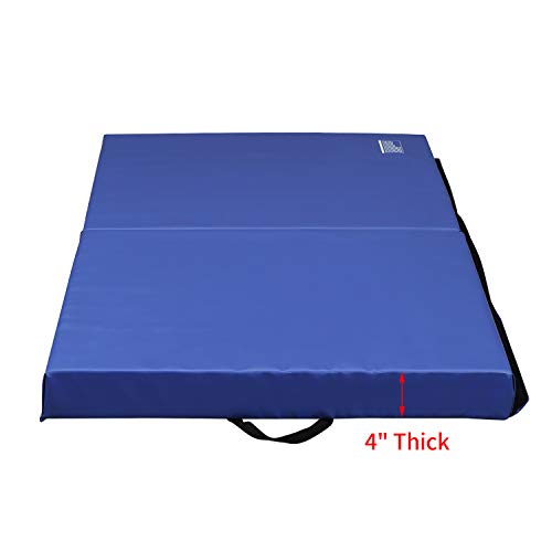 ZENOVA Gymnastics Mat 3'x6'x4'' Folding Tumbling Pad Thick Landing Mat for Home Practice,Team Sports,Wrestling,Core Workouts