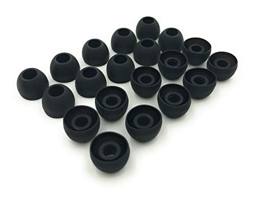 Earbudz 10 Pairs Medium Silicone Replacement Earbud Ear Buds Tips - Black