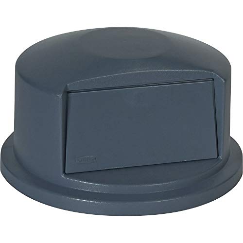Rubbermaid Commercial Heavy-Duty BRUTE Dome Swing Top Door Lid for 32 Gallon Waste/Utility Containers, Plastic, Gray (FG263788GRAY)