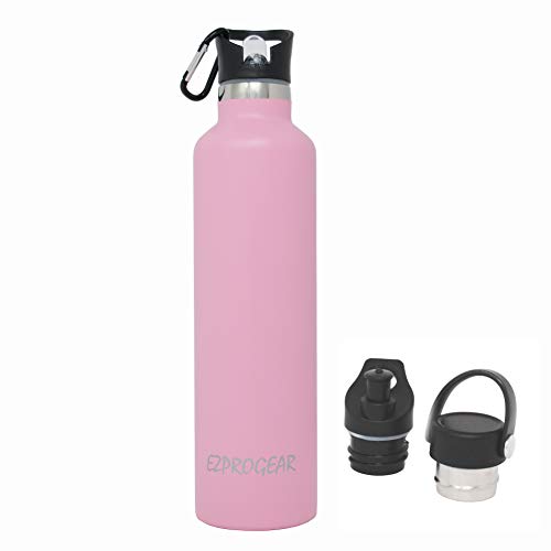 Ezprogear Stainless Steel Water Bottle Double Wall Vacuum Insulated (34 oz, Pink)