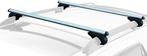 CargoLoc 2-Piece 52' Aluminum Roof Top Cross Bar Set – Fits Maximum 46” Span Across Existing Raised Side Rails with Gap – Features Keyed Locking Mechanism, Silver