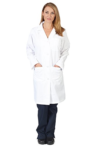 Natural Uniforms Unisex 40 inch Lab Coat, White (M)