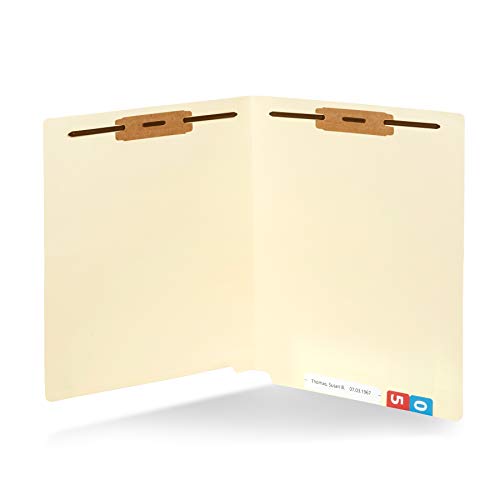 50 End Tab Fastener File Folders- Reinforced Straight Cut tab- Designed to Organize Standard Medical Files and Office documents- Letter Size, Manila, 50 Pack