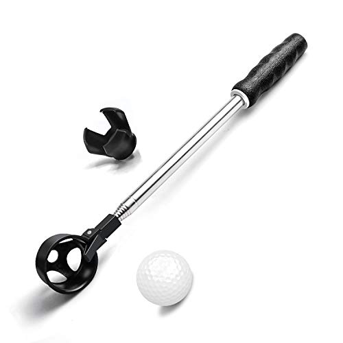 Golf Ball Retriever, Stainless Telescopic Golf Ball Retriever for Water with Golf Ball Grabber for Putter, Golf Accessories, Gifts for Golfer Length: 6.56 ft / 2 m, Weight: 7 Oz