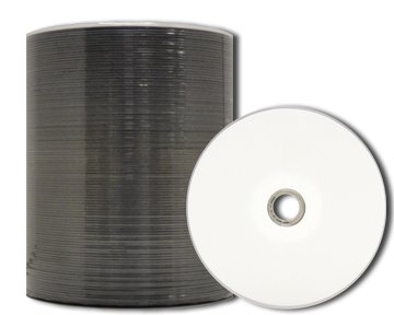 MediaPro Blank DVD - Professional Grade White Inkjet Hub Printable 4.7GB 16x DVD-R - 100 Pack (White)