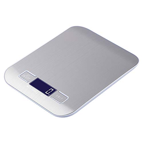 Stickit Graphix Digital Kitchen Scale,Food Scale Weight Grams and Ounces for Baking and Cooking,Stainless Steel and LCD Digital Display (Silver)