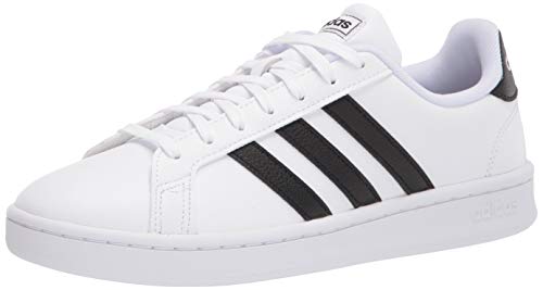 adidas womens Grand Court Sneaker, White/Black/White, 7.5 US