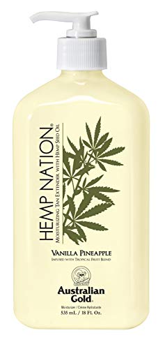 Australian Gold Vanilla Pineapple Hemp Nation Moisturizing Tan Extender Lotion, 18 Ounce | Hemp Seed Oil