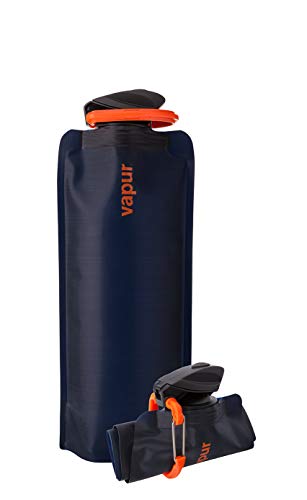 Vapur Eclipse Flexible Water Bottle - with Carabiner, 1 Liter (33 oz) - Night Blue