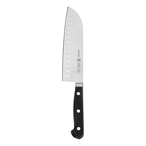 J.A. HENCKELS INTERNATIONAL CLASSIC Hollow Edge Santoku Knife, 7-Inch, Black/Stainless Steel