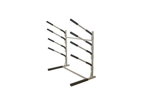 Sparehand Freestanding Rack Storage for 4 SUPs or Surfboards, Tools-Free Assembly, Pebble Silver Finish