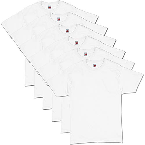 Hanes Men's ComfortSoft Short Sleeve T-Shirt (6 Pack), White, Medium