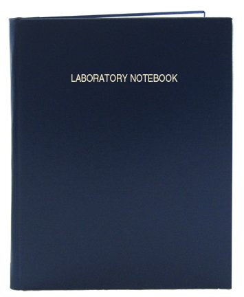 BookFactory Lab Notebook/Laboratory Notebook - 96 Pages (.25' Grid Format) 8 7/8' x 11 1/4', Blue Cover, Smyth Sewn Hardbound (LIRPE-096-LGR-A-LBT1-R)