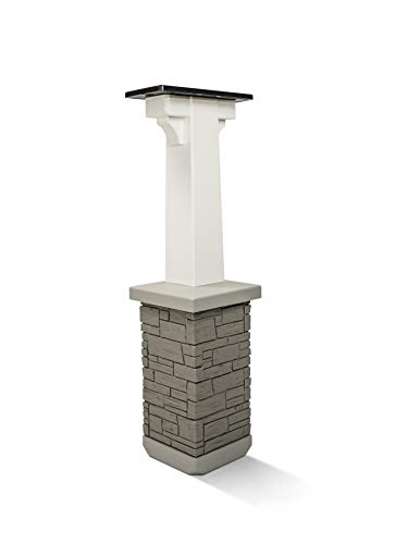 Premium Mailbox Post Set (Pedestal, Classic White)