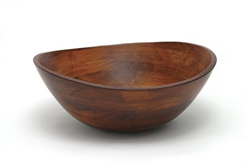 Lipper International Cherry Finished Wavy Rim Serving Bowl for Fruits or Salads, Matte, Large, 13' x 12.5' x 5', Single Bowl