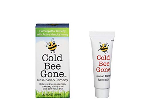 Cold Bee Gone Nasal Swab Cold and Flu Symptom Remedy w/Manuka Honey - 100+ Doses - All Natural for Kids and Adults