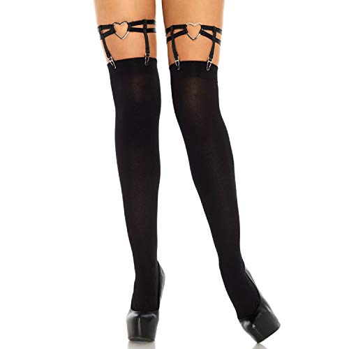 Leg Avenue Women's Hosiery, Black Heart, One Size