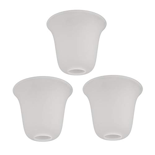 Eumyviv 3 Pack Bell Shaped Frosted Glass Lamp Shade Replacement with 1-5/8-inch Fitter Opening for Ceiling Fan Light Kit Wall Sconce Pendant Light Fixture A00046