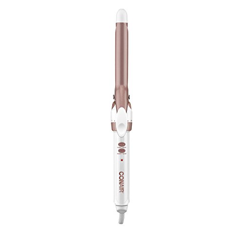 Conair Double Ceramic Curling Iron, 0.75 Inch Curling Iron, White/ Rose Gold