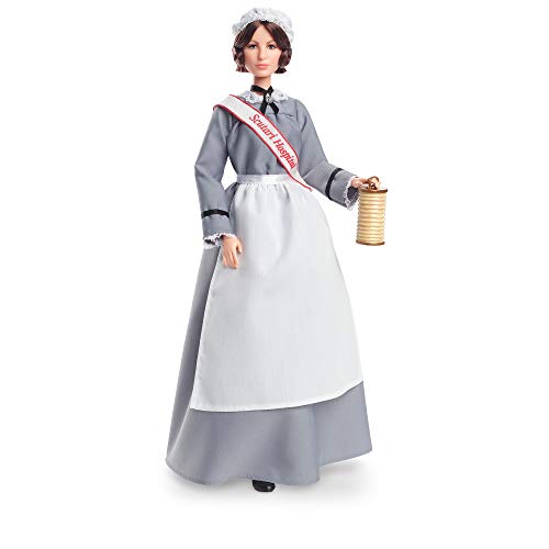 Barbie Inspiring Women Series Florence Nightingale Collectible Doll, Approx. 12-in, Wearing Nurse’s Uniform, Apron and Cap with Doll Stand and Certificate of Authenticity