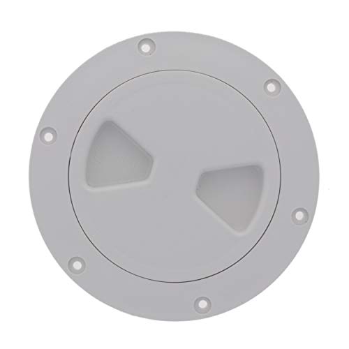 TCH Hardware 4' White Round Deck Plate Inspection Hatch - Screw Off Water Tight Lid