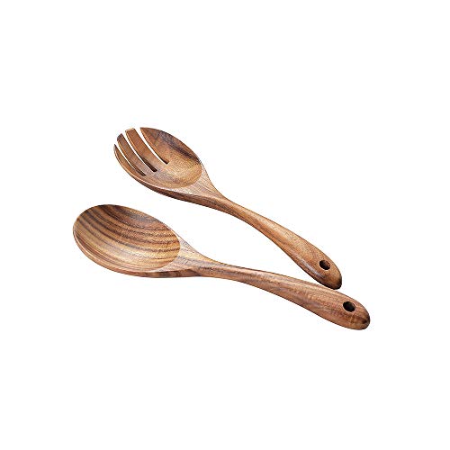 Heycell 10 inches Acacia Salad Servers,2 Pieces