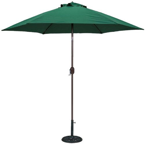 TropiShade 9 ft Bronze Aluminum Polyester Market Umbrella with Green Polyester Cover (Base not included)