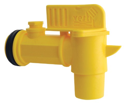 Vestil JDFT Plastic Manual Handle Jumbo Drum Faucet, Fits 2' Drum Openings