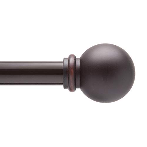 Kenney Chelsea 5/8' Standard Decorative Window Curtain Rod, 28-48', Weathered Brown