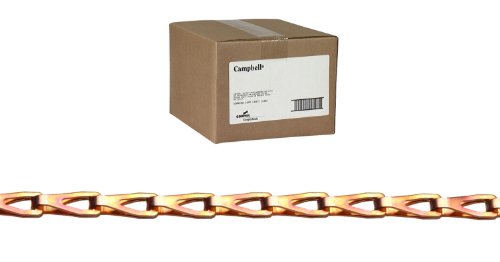 Campbell 0880844 Low Carbon Steel Sash Chain with Fixtures, Copper Glo, #8 Trade, 0.04' Diameter, 75 lbs Load Capacity, 100' Reel