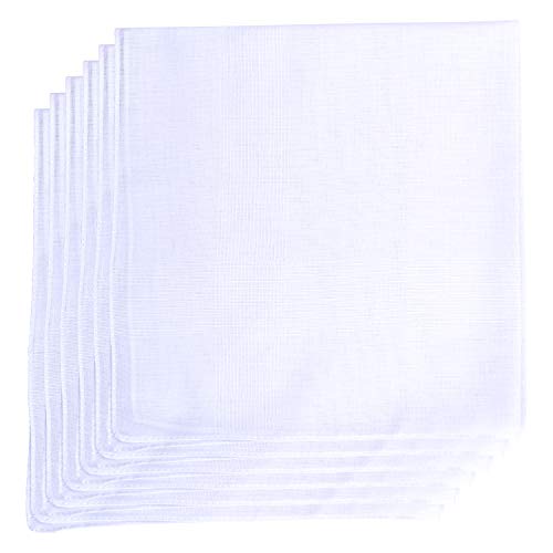 Geoffrey Beene 6 Pack Fine Men's Handkerchiefs 100% Cotton (White)