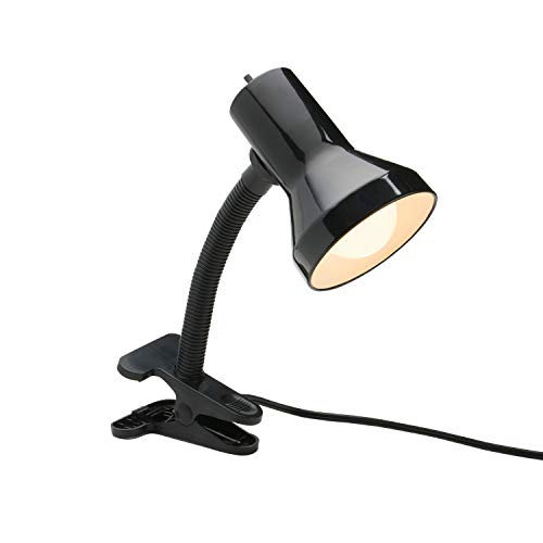 Xtricity Desk Lamp with Clamp Base and Adjustable Gooseneck, 7W A19 LED Bulb Included, 120 Volt, Convenient On/Off Switch, 10.25 Inches Tall (26cm), Black Finish