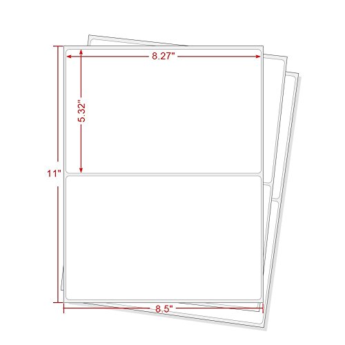 RBHK 8.5 x 5.5 Inches Half Sheet Self Adhesive Shipping Address Labels for Laser and Inkjet Printer, Rounded Corner, 1000 Labels
