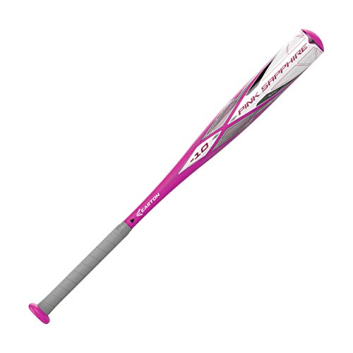 EASTON PINK SAPPHIRE -10 Girl's / Youth Fastpitch Softball Bat, 26 in / 16 oz, 2021, 1 Piece Aluminum, ALX50 Military Grade Aluminum, Ultra Thin Handle, Comfort Grip, Approved All Fields