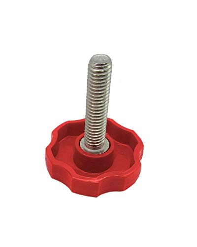 Red Thumb Screws with Rosette Fluted Head - 5/16' x 1 1/2' Clamping Knobs - Knurled Thumb Screw - SS Thumb Screw Red Thumbscrews Knurled Knob Screw Thumbscrew (4, 5/16' x 1 1/2')